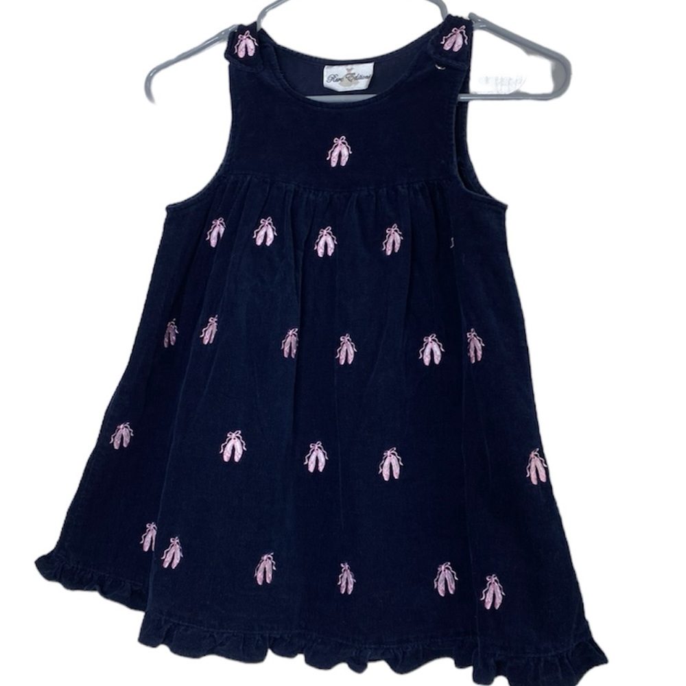 Rare Editions Vintage Girls Corduroy Ballet Slippers Dress Size 5